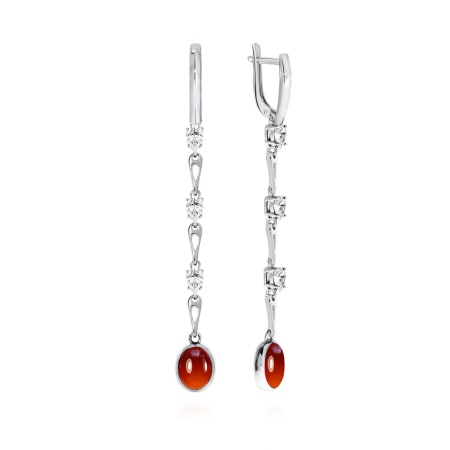 Серьги из серебра с агатами со скидкой