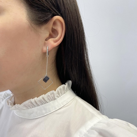 Серьги из серебра с авантюрином