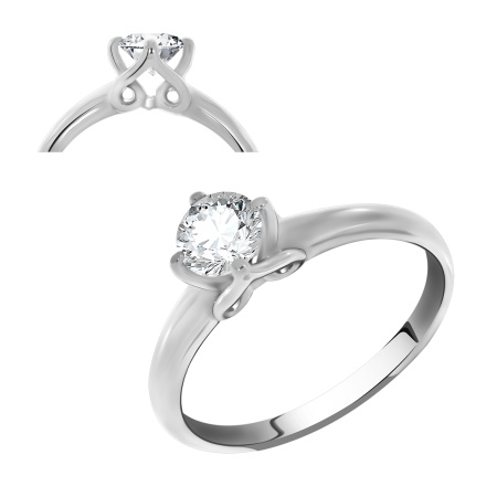 Купить кольцо из серебра с фианитом в интернет-магазине KRASNOE