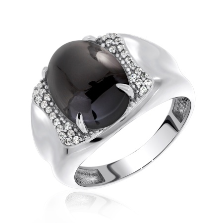 Купить кольцо из серебра с агатом и фианитами в интернет-магазине KRASNOE