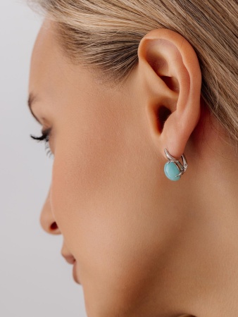 Серьги из серебра с амазонитами со скидкой