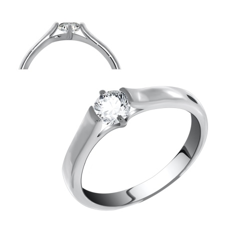 Кольцо из серебра с фианитом со скидкой