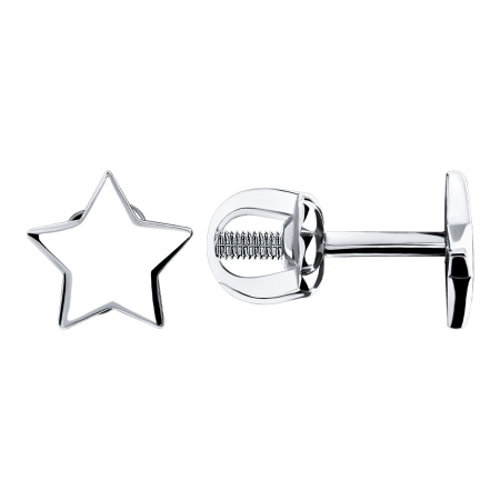 Пусеты из серебра без вставок 2340405259 от KRASNOE, металл Серебро, вставка Без вставок