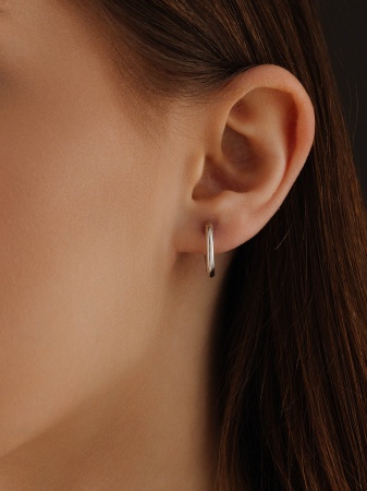 Серьги из серебра без вставок 2340400365 от KRASNOE, металл Серебро, вставка Без вставок