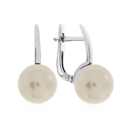 Серьги из серебра с жемчугом 2340241557-1-46 от KRASNOE, металл Серебро, вставка Жемчуг Имитация