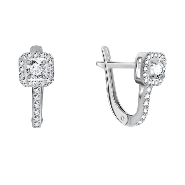 Серьги из серебра с фианитом
