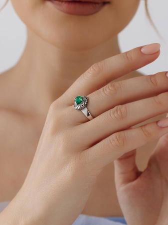 Купить кольцо из серебра с агатом в интернет-магазине KRASNOE