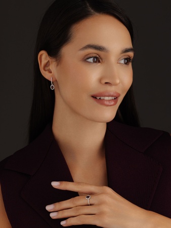 Серьги из серебра с гранатами