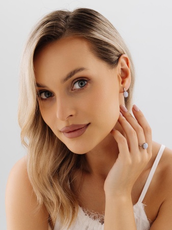 2340395771-9 Серьги (Ag 925) 2340395771-9 от KRASNOE, металл Серебро, вставка Агат