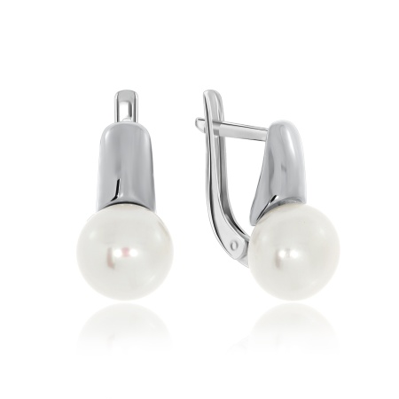 Серьги из серебра с жемчугами