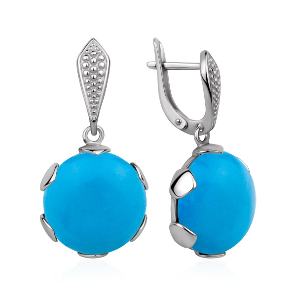 Серьги из серебра с бирюзой в ювелирном интернет-магазине