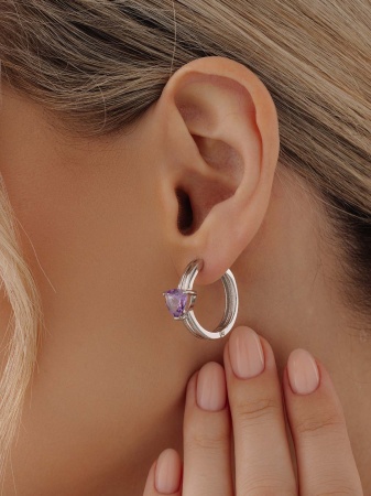 Серьги из серебра с аметистами