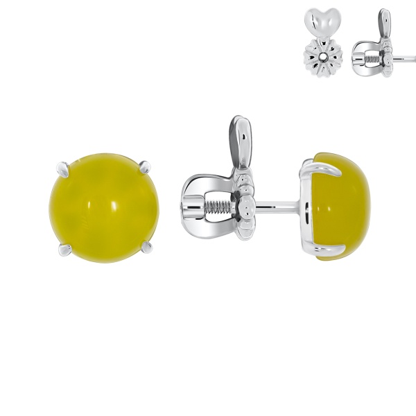 Пусеты из серебра с агатами со скидкой