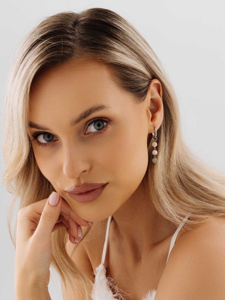 Серьги из серебра с агатом в ювелирном интернет-магазине