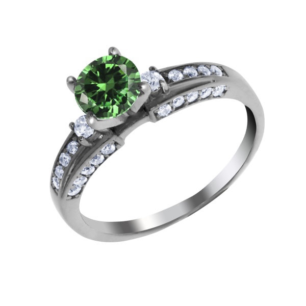 Кольцо из серебра с фианитами со скидкой