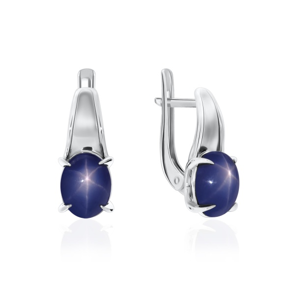 Серьги из серебра с звездчатыми сапфирами со скидкой Серьги из серебра с звездчатыми сапфирами со скидкой