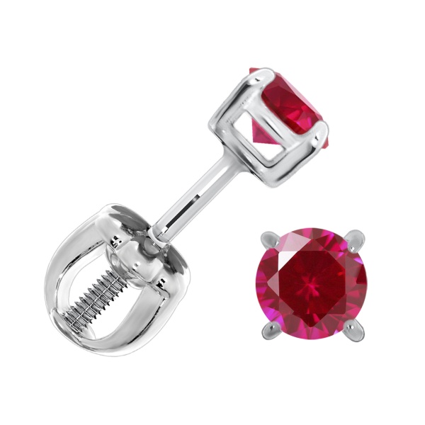 Пусеты из серебра с корундом со скидкой