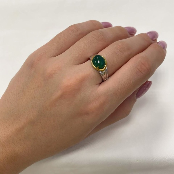 Купить кольцо из серебра с агатом в интернет-магазине KRASNOE