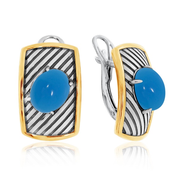 Серьги из серебра с агатами 2317391757-70 от KRASNOE, металл Серебро, вставка Агат