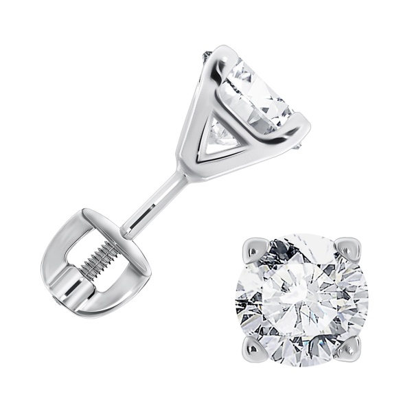 Пусеты из серебра с фианитами П340200860 от KRASNOE, металл Серебро, вставка Фианит