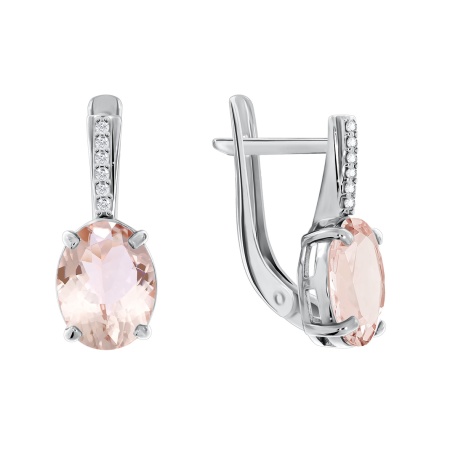 Серьги из серебра с кристалл ювелирныйами и фианитами 2340290219л-36 от KRASNOE, металл Серебро, вставка Кристалл ювелирный