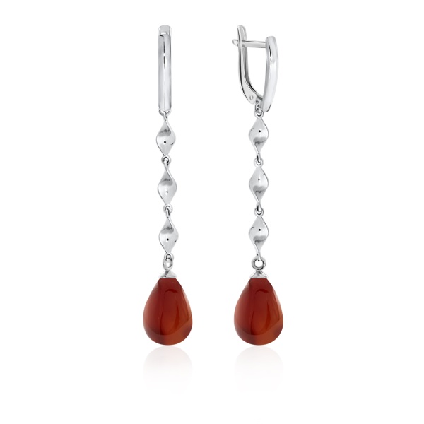 Серьги из серебра с агатом 2340391515-40 от KRASNOE, металл Серебро, вставка Агат