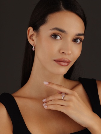 Серьги из серебра с кошачим глазом