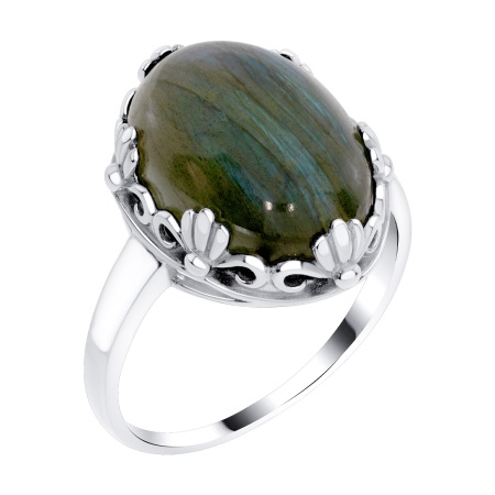 Купить кольцо из серебра с лабрадоритом в интернет-магазине KRASNOE