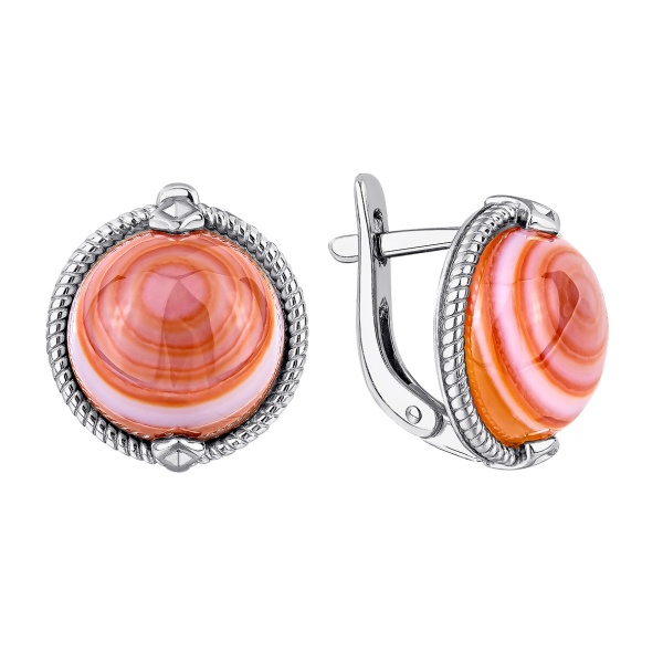 Серьги из серебра с сердоликом