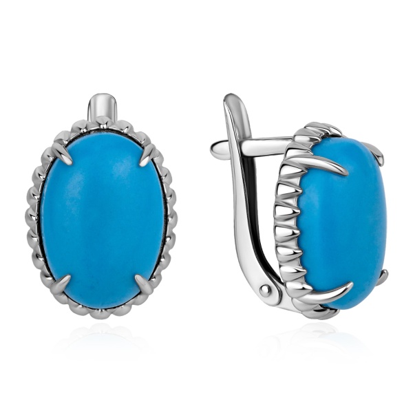 Серьги из серебра с бирюзой в ювелирном интернет-магазине