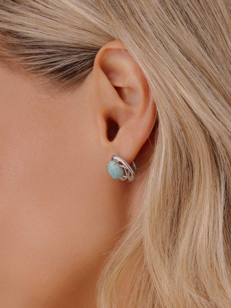 Серьги из серебра с амазонитами