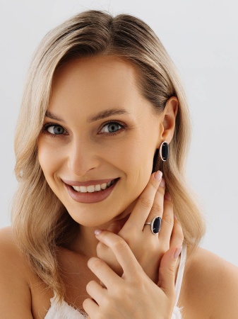 2340361974 Серьги (Ag 925) 2340361974 от KRASNOE, металл Серебро, вставка Авантюрин Синт.