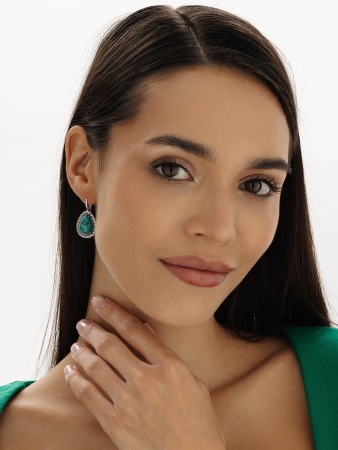 Серьги из серебра с бирюзой 2310315062 от KRASNOE, металл Серебро, вставка 