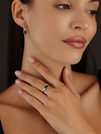 Купить кольцо из серебра с агатом в интернет-магазине KRASNOE