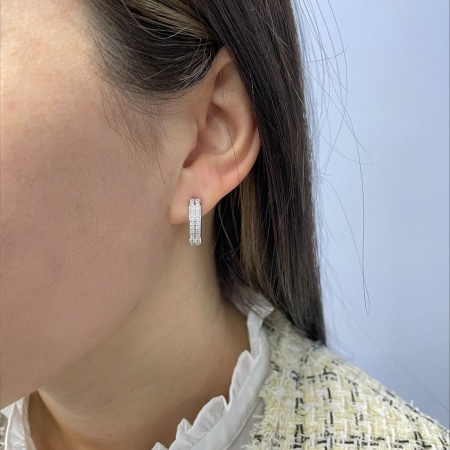 Серьги из серебра с фианитами