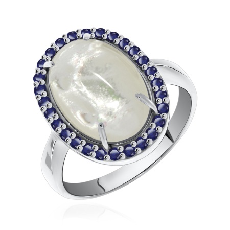 Купить кольцо из серебра с перламутром и ситаллами в интернет-магазине KRASNOE