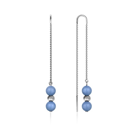 2340900720-1 Серьги (Ag 925) 2340900720-1 от KRASNOE, металл Серебро, вставка Ангелит