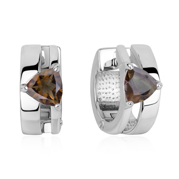 Серьги из серебра с топазами 2340105537 от KRASNOE, металл Серебро, вставка Раухтопаз