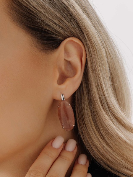 серьги из серебра с халцедоном