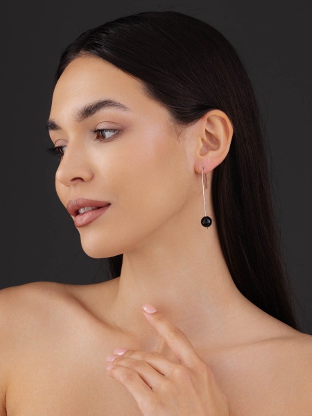 Серьги из серебра с агатами 2340391063-20 от KRASNOE, металл Серебро, вставка Агат