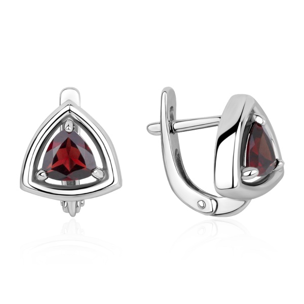 Серьги из серебра с гранатами