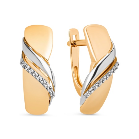 Серьги из золота с фианитом 022212-1102 от KRASNOE, металл Золото, вставка Фианит