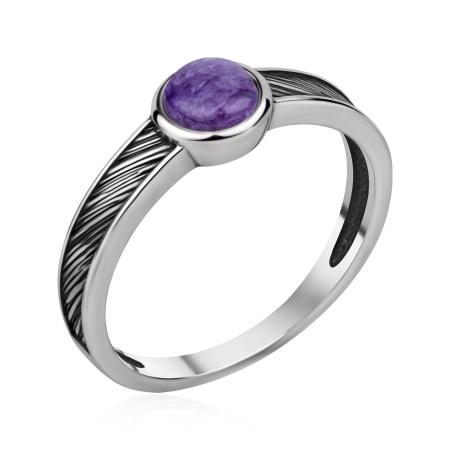 Купить кольцо из серебра с чаротитом в интернет-магазине KRASNOE