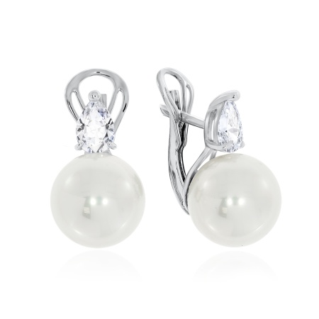 Серьги из серебра с жемчугом