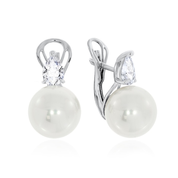 Серьги из серебра с жемчугом