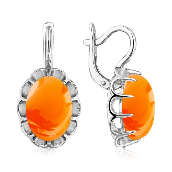 Серьги из серебра с халцедонами
