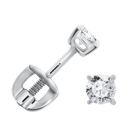 Пусеты из серебра с фианитами