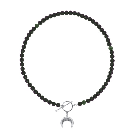 Бусы из серебра с рубин-цоизитами 8340591815-40 Бусы из серебра с рубин-цоизитами 8340591815-40