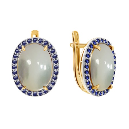 Серьги из серебра с перламутрами и ситаллами 2329490253л-80 от KRASNOE, металл Серебро, вставка Перламутр Серьги из серебра с перламутрами и ситаллами 2329490253л-80 от KRASNOE, металл Серебро, вставка Перламутр