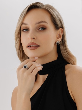 Серьги из серебра с авантюринами